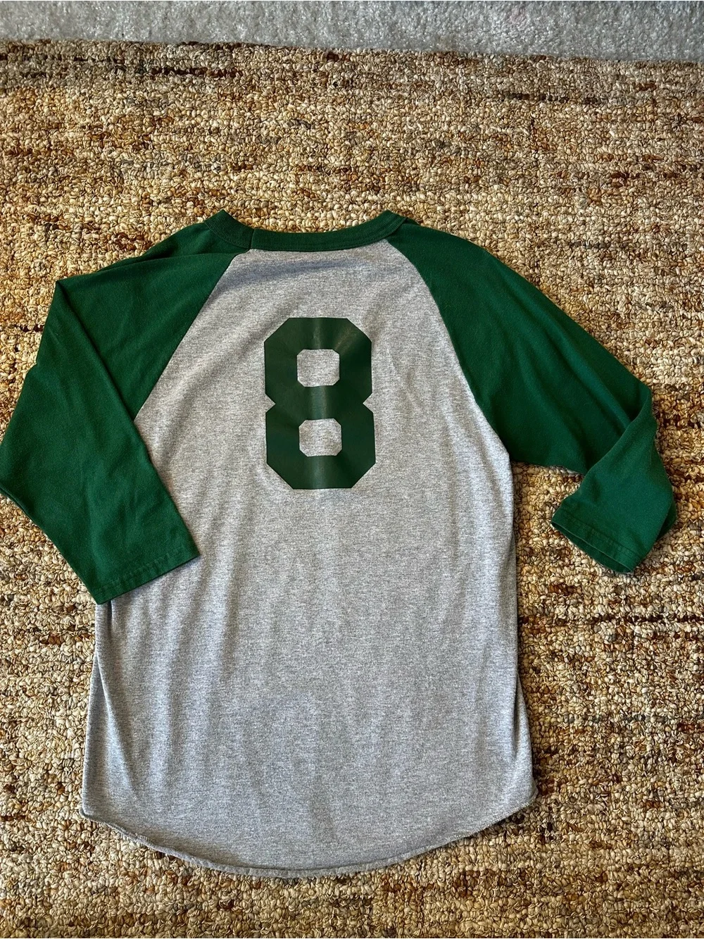 Gray Baseball Raglan Tee with Dark Green Sleeves - 'Pitches Be Crazy'